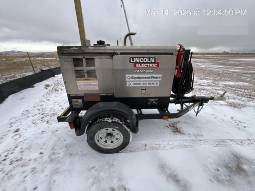 2019 Lincoln Electric Vantage 322 Welder Ready-Pak 3, Two wheel trailer, Fender and Light kit, Cable Rack