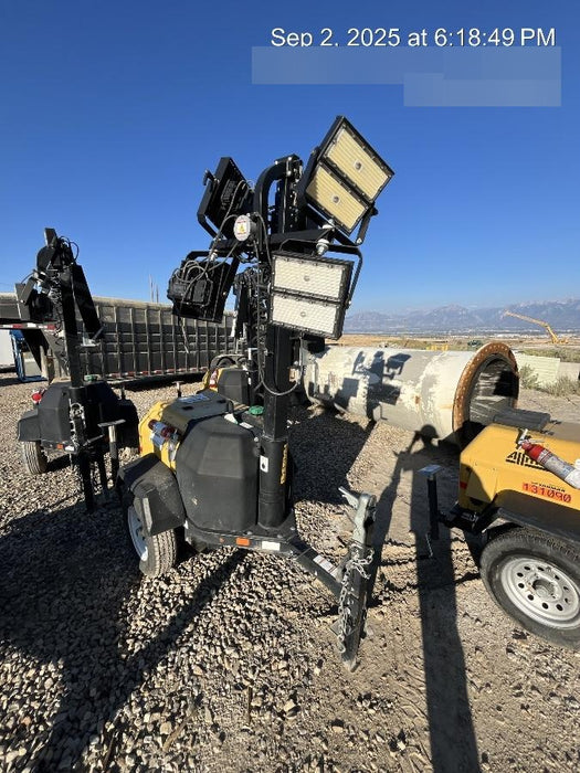 2022 Allmand NLV3GR (4) LED Light Fixture 350W, 23' Vertical Mast, 3kW Prime, Towable, ES Decals, T3