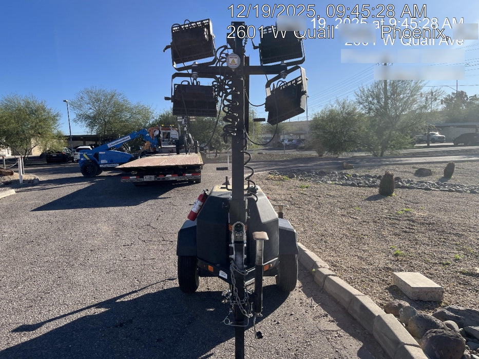 2022 Allmand NLV3GR (4) LED Light Fixture 350W, 23' Vertical Mast, 3kW Prime, Towable, ES Decals, T3