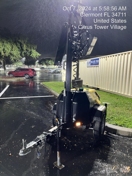 2022 Allmand NLV3GR (4) LED Light Fixture 350W, 23' Vertical Mast, 3kW Prime, Towable, Deep Sea L401, Leveling Jacks, Yanmar T4F 5.8hp