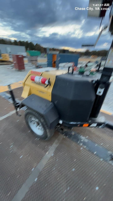 2021 Allmand NLV3GR (4) LED Light Fixture 350W, 23' Vertical Mast, 3kW Prime, Towable, Deep Sea L401, Leveling Jacks, Yanmar T4F 5.8hp