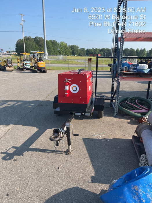 2023 Shindaiwa DGW400MDL Kubota D902 Engine, 23 HP, Dual Op Welder, Wire, Arc, Droop Stick, Tig, and CC Stick Functionality, Simulphase, 3 Phase and 1 Phase Gen Output, Single Axle NB Trlr, Slr Trckl Chrg 12V 12W, Fire Ext