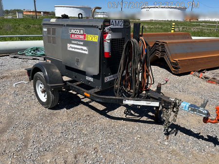 2019 Lincoln Electric Vantage 322 Welder Ready-Pak 3, Two wheel trailer, Fender and Light kit, Cable Rack