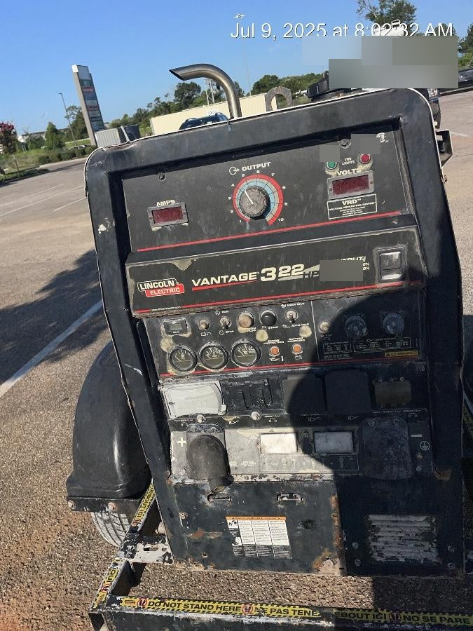 2019 Lincoln Electric Vantage 322 Lincoln Vantage 322 Welder w/Trailer, Light Kit, Cable Rack