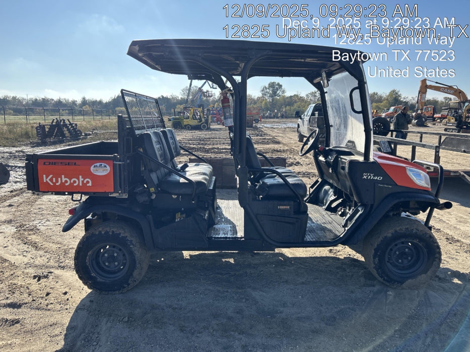 2021 Kubota RTV-X1140W-H Plastic Canopy, Windshield Acrylic Clear, LED Strobe Light, Wire Harness Kit, Back up Alarm