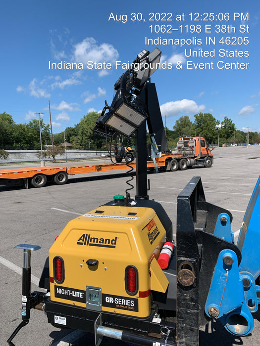 2022 Allmand NLV3GR (4) LED Light Fixture 350W, 23' Vertical Mast, 3kW Prime, Towable, Deep Sea L401, Leveling Jacks, Yanmar T4F 5.8hp