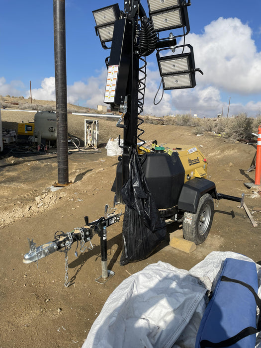 2022 Allmand NLV3GR (4) LED Light Fixture 350W, 23' Vertical Mast, 3kW Prime, Towable, ES Decals, T3