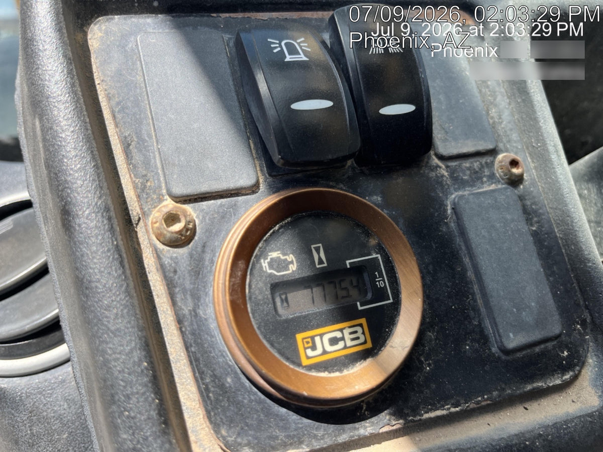 2019 JCB 512-56 74 HP w/CAB/HVAC, Beacon, Aux Hydraulics, Worklights, Solid Tires w/60" Carriage/Forks