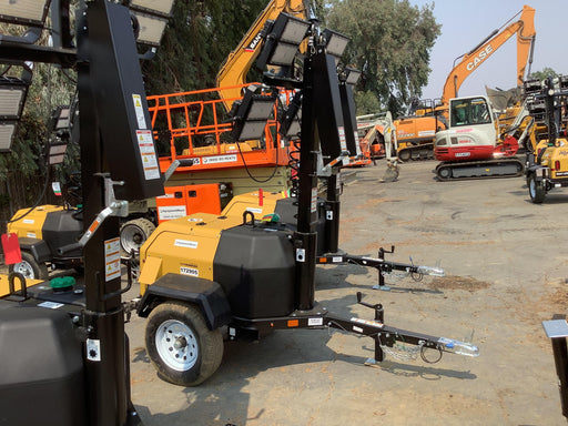 Allmand NLV3GR (4) LED Light Fixture 350W, 23' Vertical Mast, 3kW Prime, Towable, Deep Sea L401, Leveling Jacks, Yanmar T4F 5.8hp