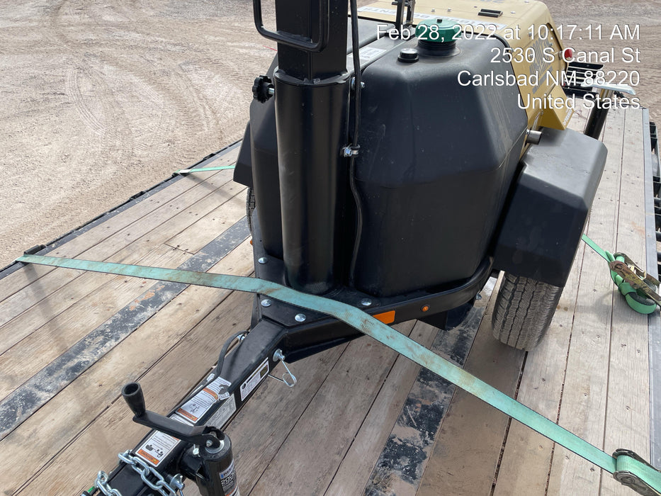 2022 Allmand NLV3GR (4) LED Light Fixture 350W, 23' Vertical Mast, 3kW Prime, Towable, Deep Sea L401, Leveling Jacks, Yanmar T4F 5.8hp