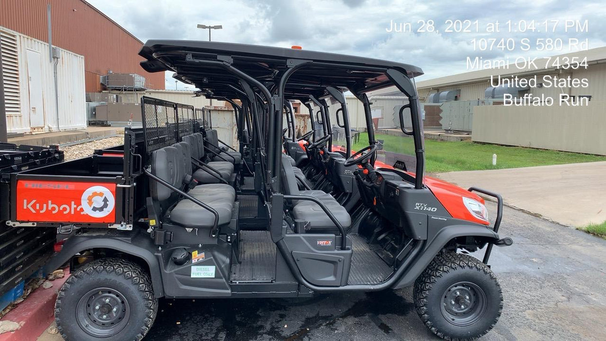 2021 Kubota RTV-X1140W-H Plastic Canopy, Windshield Acrylic Clear, LED Strobe Light, Wire Harness Kit, Back up Alarm