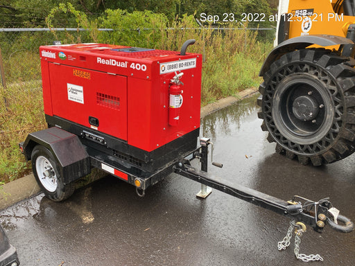 2022 Shindaiwa DGW400MDL Kubota D902 Engine, 23 HP, Dual Op Welder, Wire, Arc, Droop Stick, Tig, and CC Stick Functionality, Simulphase, 3 Phase and 1 Phase Gen Output, Single Axle NB Trlr, Slr Trckl Chrg 12V 12W, Fire Ext