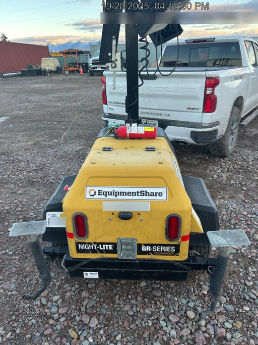 2021 Allmand NLV3GR (4) LED Light Fixture 350W, 23' Vertical Mast, 3kW Prime, Towable, Deep Sea L401, Leveling Jacks, Yanmar T4F 5.8hp