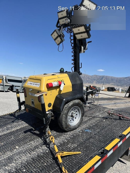 2022 Allmand NLV3GR (4) LED Light Fixture 350W, 23' Vertical Mast, 3kW Prime, Towable, Deep Sea L401, Leveling Jacks, Yanmar T4F 5.8hp