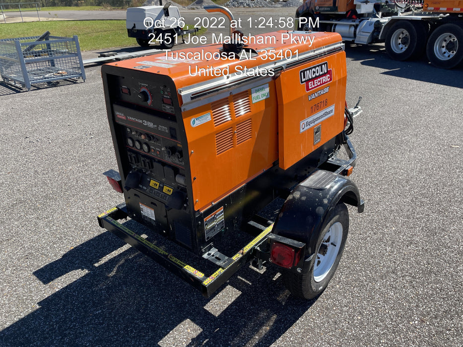 2021 Lincoln Electric Vantage 322 Vantage 322 Ready Pak 3 w/ Decals, ORANGE (includes trailer, cable rack, fender light kit) NO Telematics