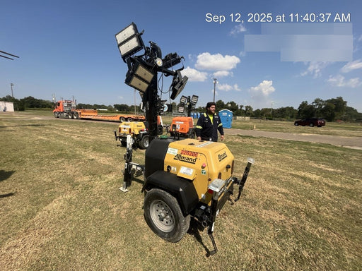 2022 Allmand NLV3GR (4) LED Light Fixture 350W, 23' Vertical Mast, 3kW Prime, Towable, Deep Sea L401, Leveling Jacks, Yanmar T4F 5.8hp