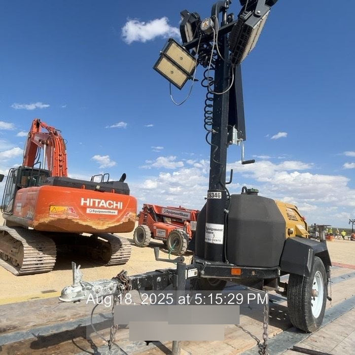 2021 Allmand NLV3GR (4) LED Light Fixture 350W, 23' Vertical Mast, 3kW Prime, Towable, Deep Sea L401, Leveling Jacks, Yanmar T4F 5.8hp