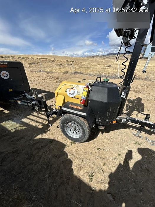 2022 Allmand NLV3GR (4) LED Light Fixture 350W, 23' Vertical Mast, 3kW Prime, Towable, ES Decals, T3