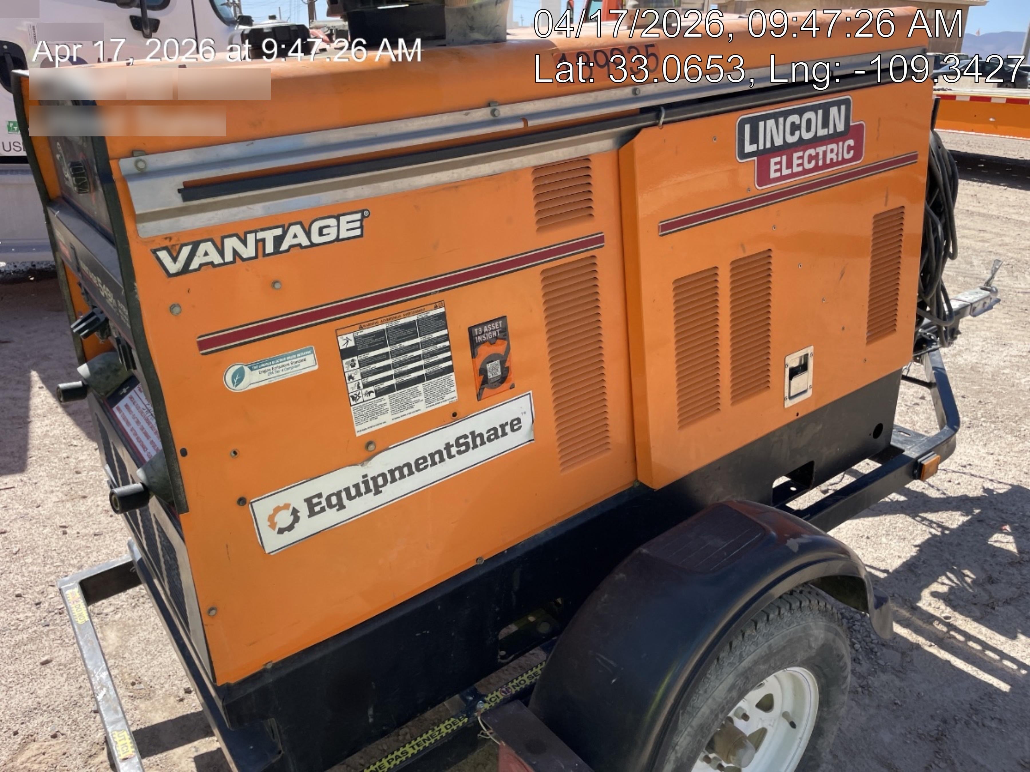 2021 Lincoln Electric Vantage 549X Ready Pak 3, ORANGE (includes trailer, cable rack, fender light kit)