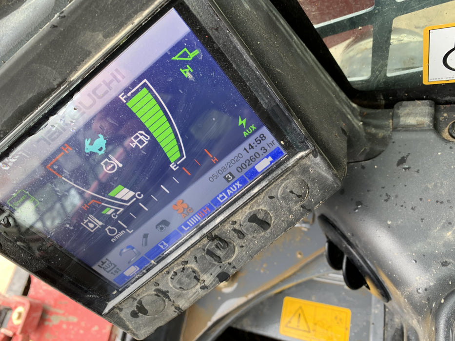 2019 Takeuchi TL10V2-CR Cab/Heat/AC, Rubber Tracks, Backup Alarm, Front & rear working Lights, Auxiliary Hydraulics, 2 Speed Travel, Engine Monitoring System, Hydraulic universal quick hitch w/76" HD smooth dirt bucket with bolt-on edge, 20.3 cubic feet capacity, 48" Pallet forks and frame