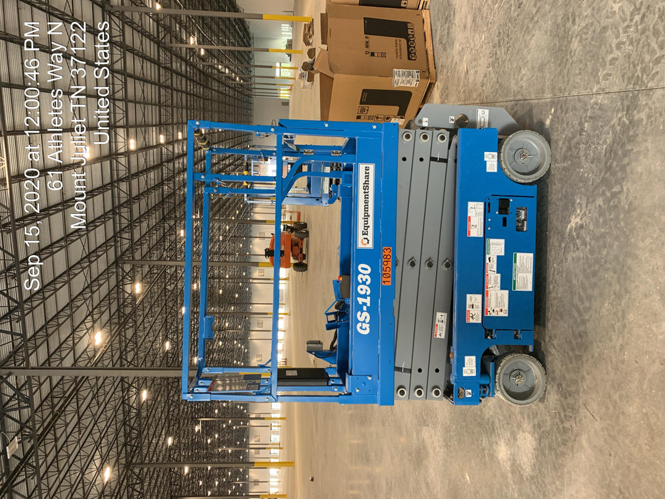 2020 Genie GS-1930 Solid Non Marking Tires, Beacon, Folding rails with half height swing gate