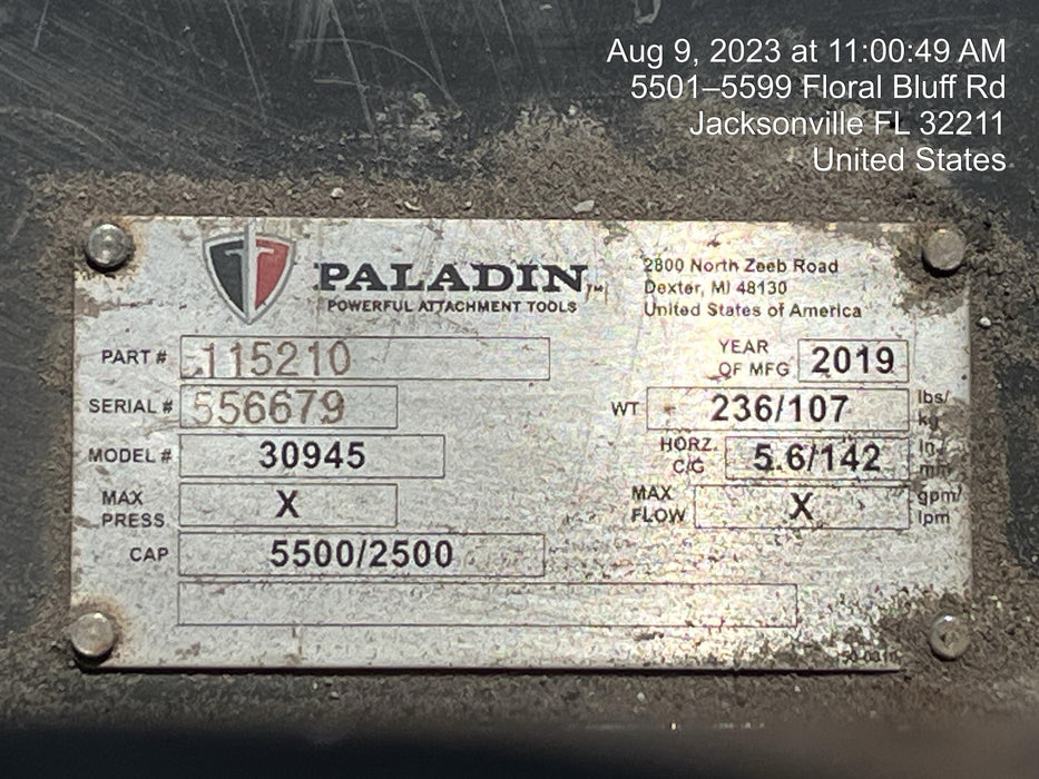 2019 BRADCO 48" Skid Loader Pallet Forks