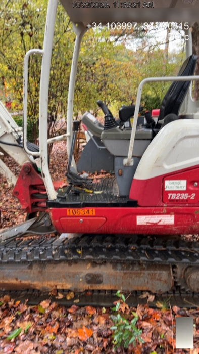 2020 Takeuchi TB235-2R Canopy, Rubber Tracks, Manual TAG QC