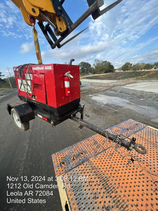 2022 Shindaiwa DGW400MDL Kubota D902 Engine, 23 HP, Dual Op Welder, Wire, Arc, Droop Stick, Tig, and CC Stick Functionality, Simulphase, 3 Phase and 1 Phase Gen Output, Single Axle NB Trlr, Slr Trckl Chrg 12V 12W, Fire Ext