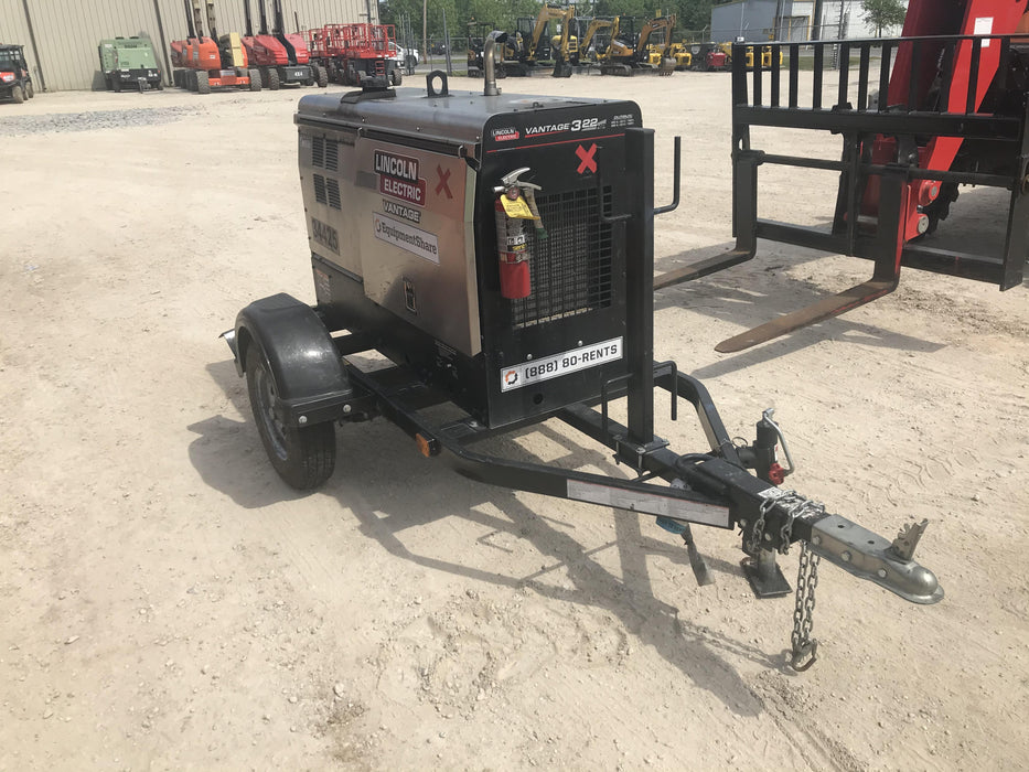 2019 Lincoln Electric Vantage 322 Welder Ready-Pak 3, Two wheel trailer, Fender and Light kit, Cable Rack
