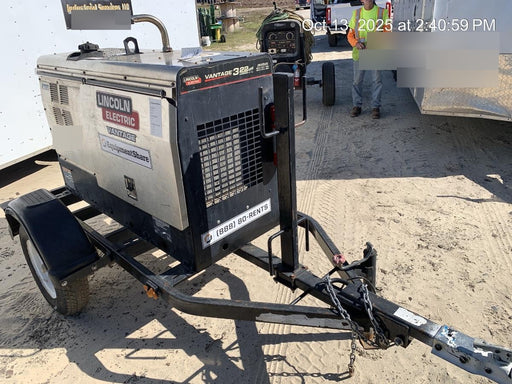 2019 Lincoln Electric Vantage 322 Welder Ready-Pak 3, Two wheel trailer, Fender and Light kit, Cable Rack