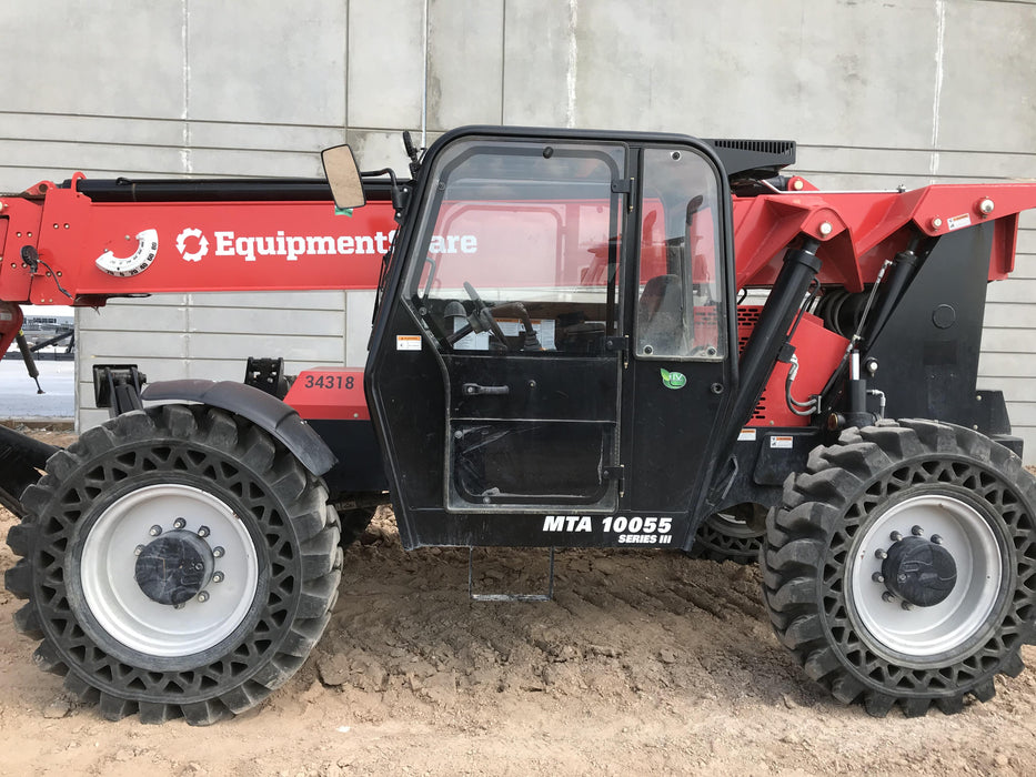 2019 Manitou MTA10055 Cab/Heat/Air, 120 HP, Solid Tires, Work Lights, Lift Hook, Auxiliary Hydraulics w/66" Carriage and 60" Forks