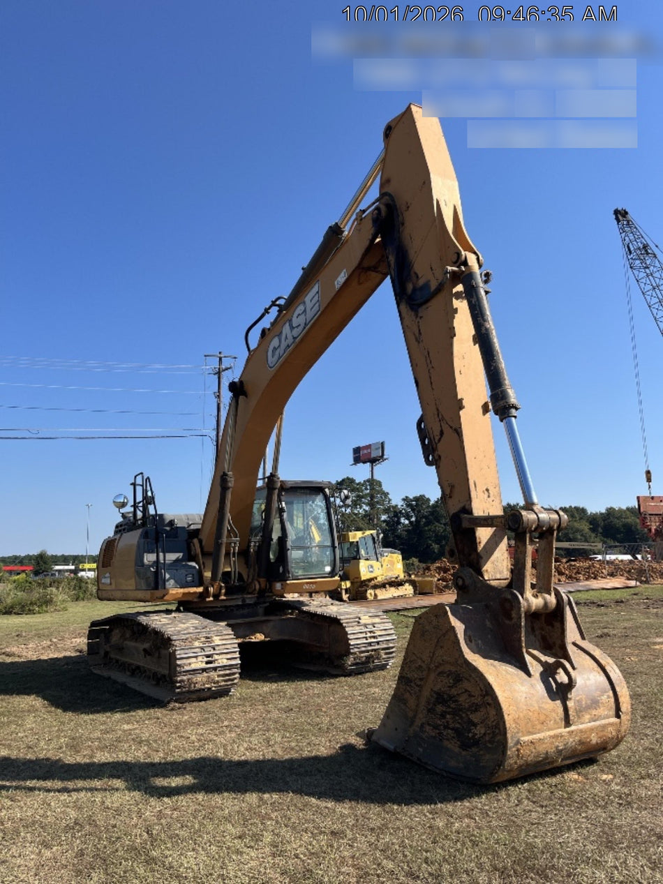 2015 Case CX350D CAB A/C, 13'-3" ARM, STEEL TRACKS, THUMB