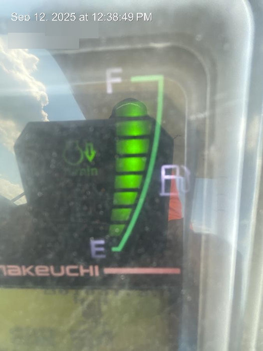 2019 Takeuchi TB260 Canopy, Standard Blade, Auxiliary hydraulics w/Manual QC, Hydraulic thumb, 12" ,18", 24" Bucket