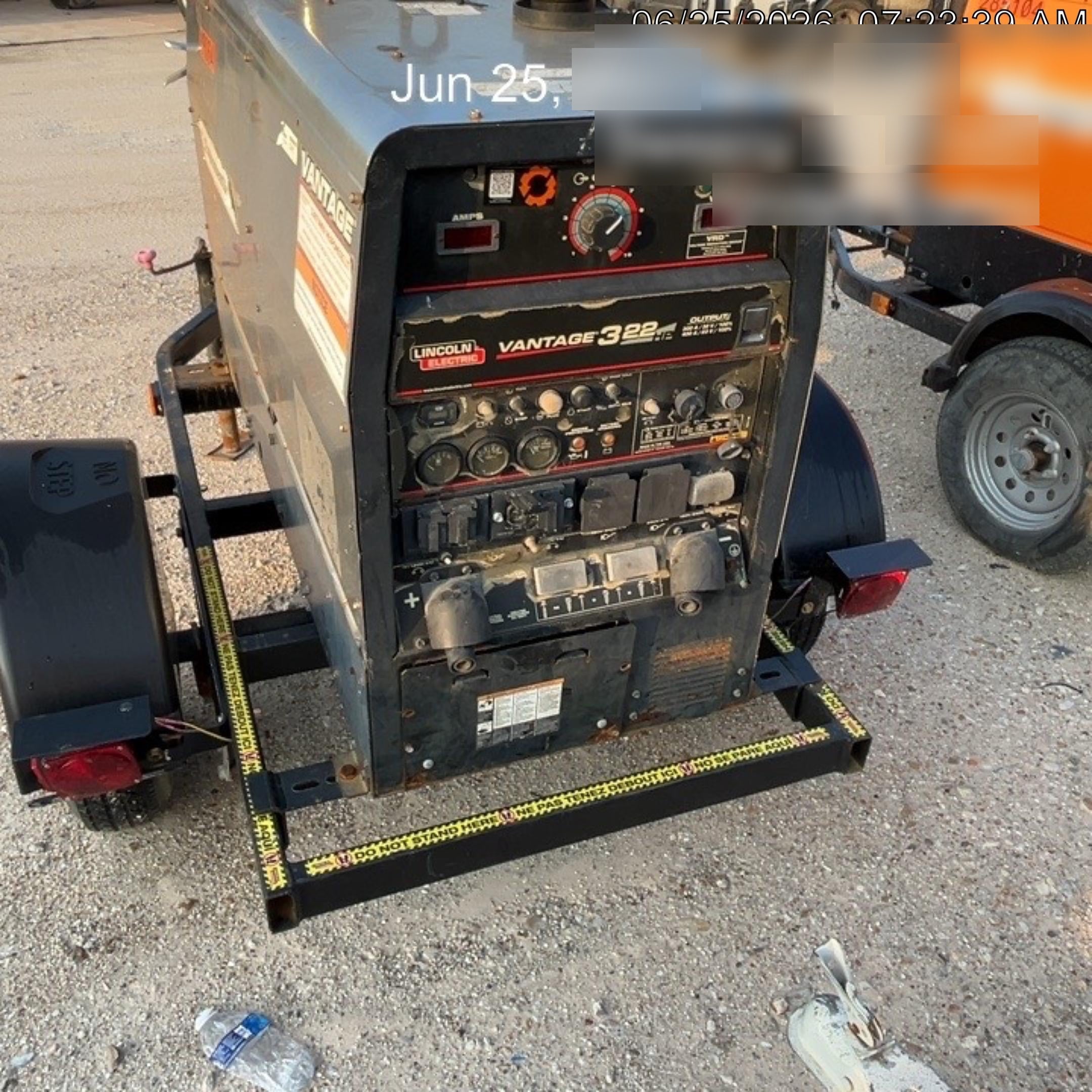 2019 Lincoln Electric Vantage 322 Ready-Pak 3, Two Wheel Trailer, Fender and Light Kit, Cable Rack
