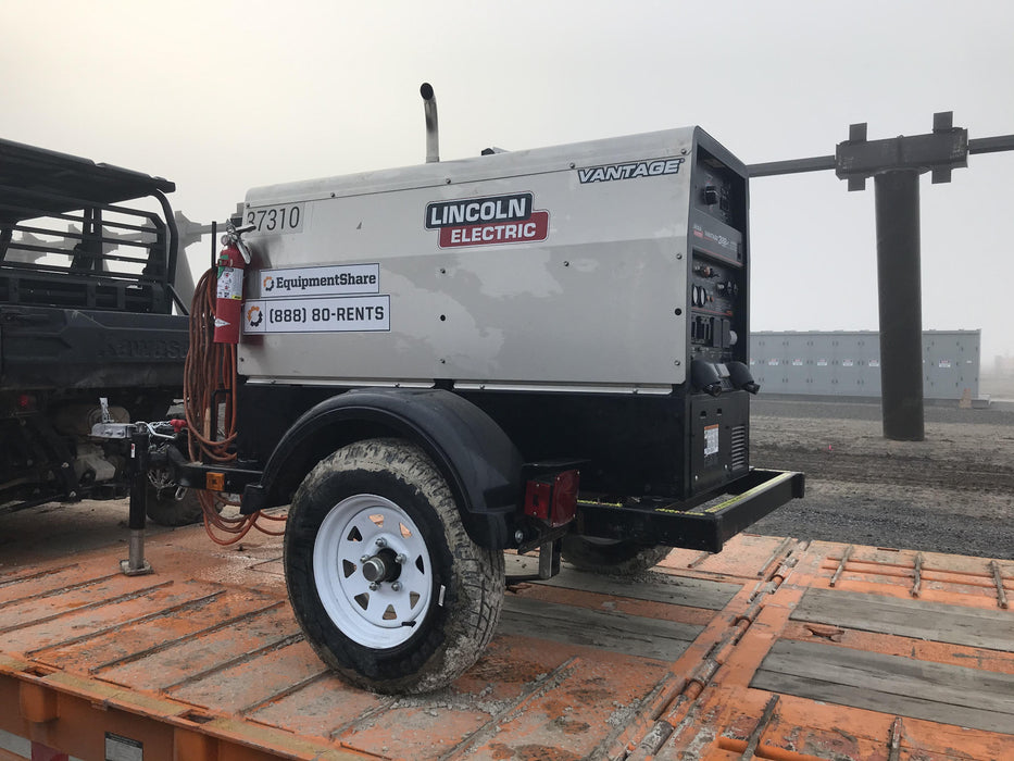 2019 Lincoln Electric Vantage 322 Ready-Pak 3, Two Wheel Trailer, Fender and Light Kit, Cable Rack