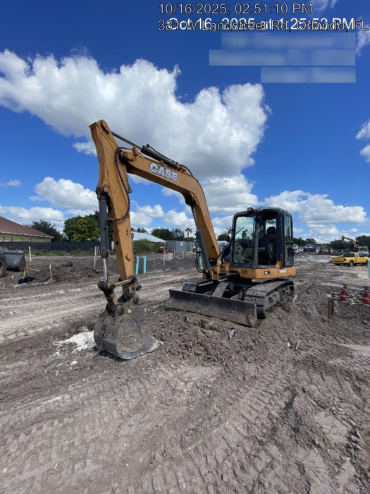 2015 Case CX80C CLOSED CAB, A/C,RUBBER TRACKS PADS,7'-2" ARM,THUMB