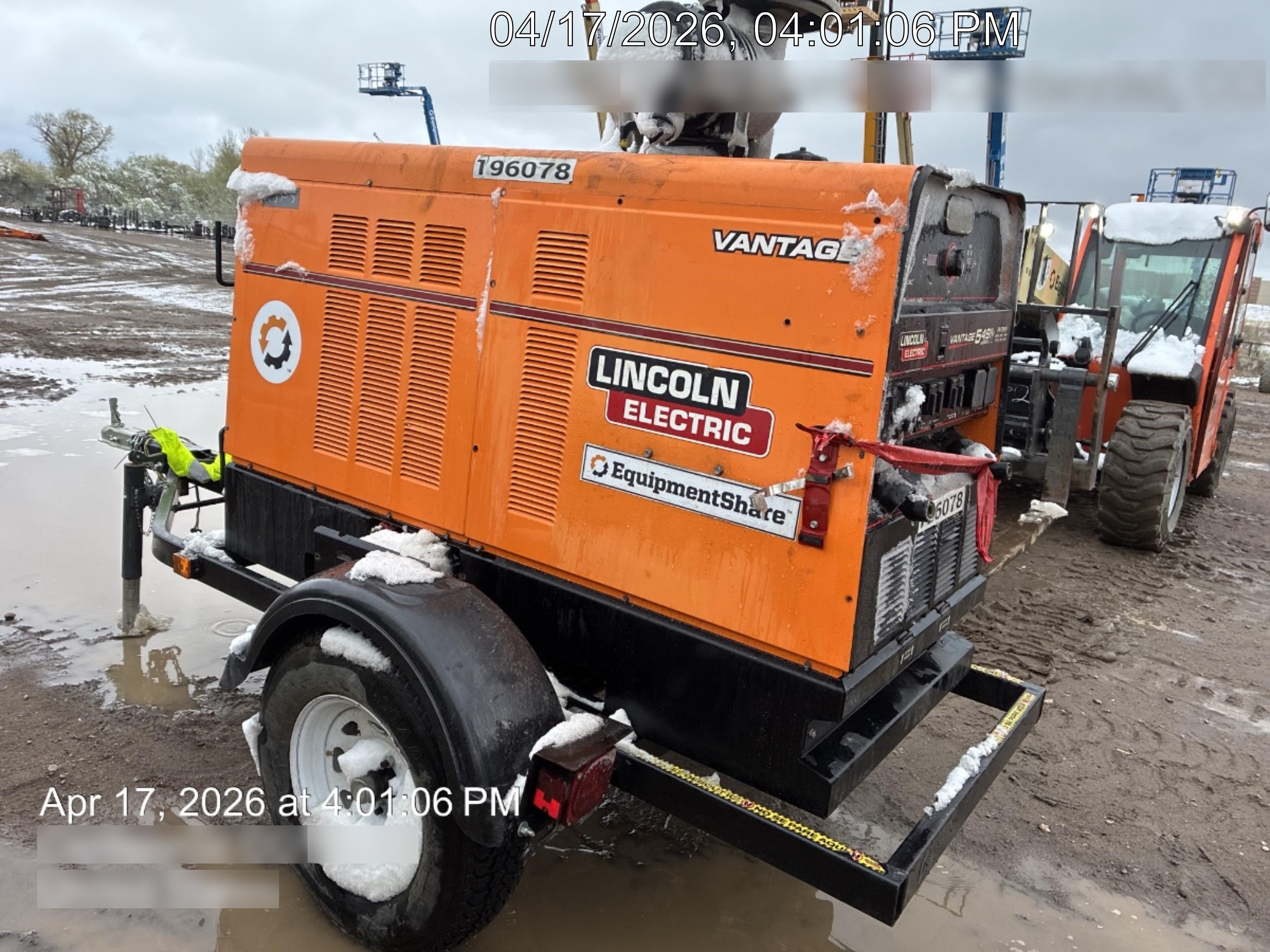 2021 Lincoln Electric Vantage 549X Ready Pak 3, ORANGE (includes trailer, cable rack, fender light kit)