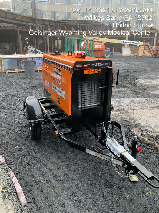 2021 Lincoln Electric Vantage 322 Vantage 322 Ready Pak 3 w/ Decals, ORANGE (includes trailer, cable rack, fender light kit) NO Telematics