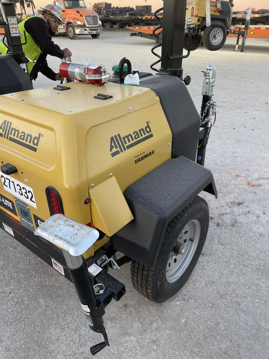 2022 Allmand NLV3GR (4) LED Light Fixture 350W, 23' Vertical Mast, 3kW Prime, Towable, ES Decals, T3