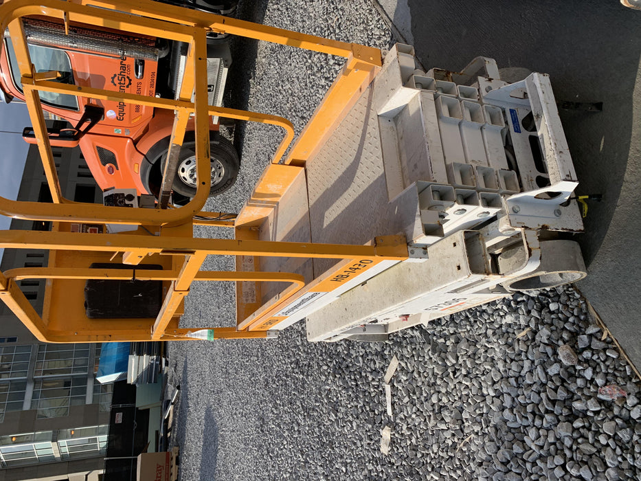 Custom Equipment HB-1430 <ul>
 <li>Hy-Brid Scissor Lift</li>
  <li>Platform capacity up to 670 lbs.</li>
  <li>Working height up to 20 ft</li>
  <li>Weighs under 1,700 lbs.</li>
  <li>Non-marking wheels </li>
</ul>