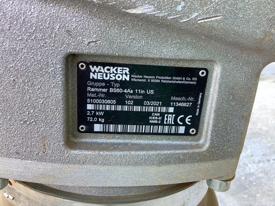 2021 WACKER NEUSON BS60-4As