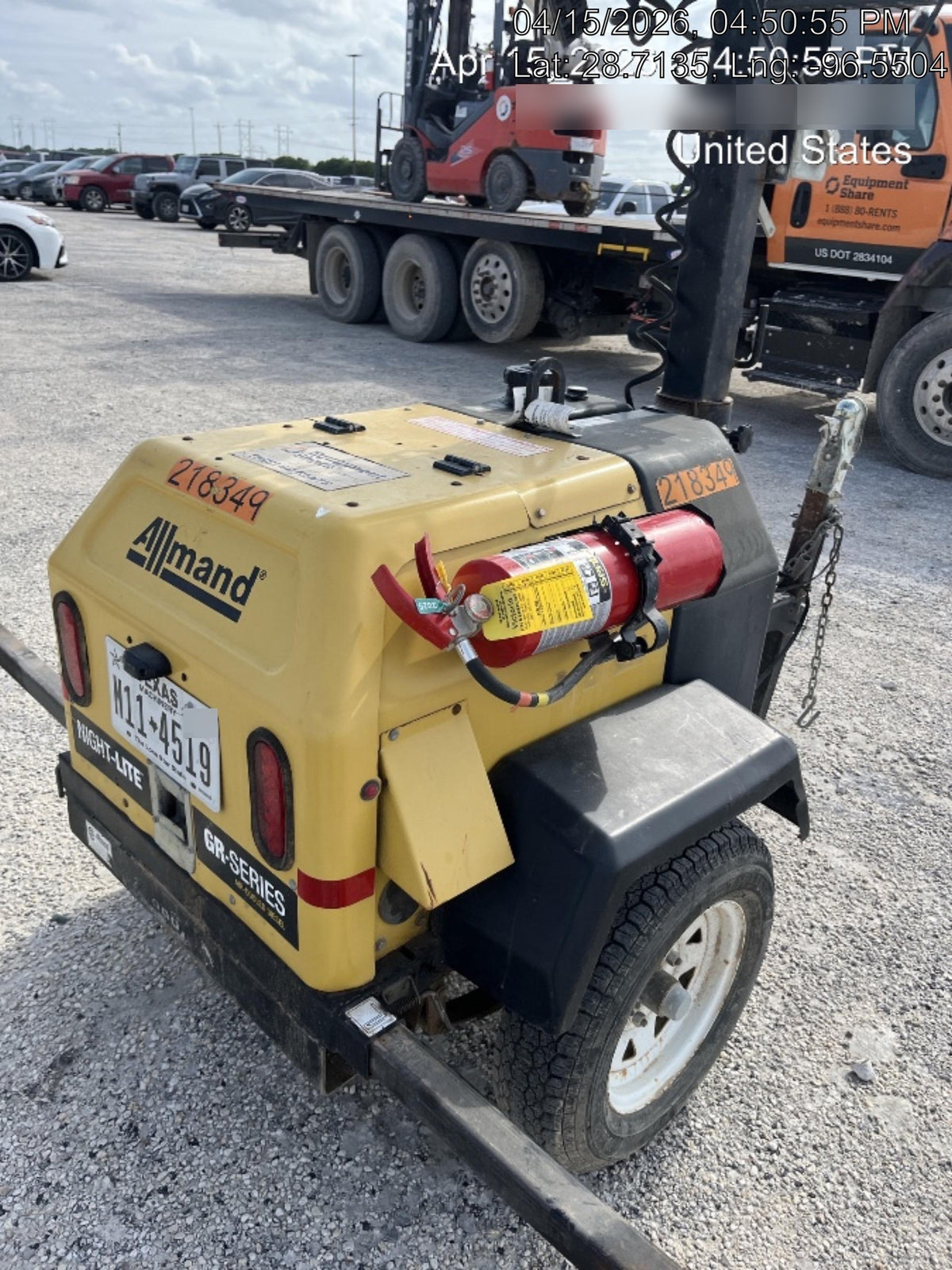 2022 Allmand NLV3GR (4) LED Light Fixture 350W, 23' Vertical Mast, 3kW Prime, Towable, Deep Sea L401, Leveling Jacks, Yanmar T4F 5.8hp