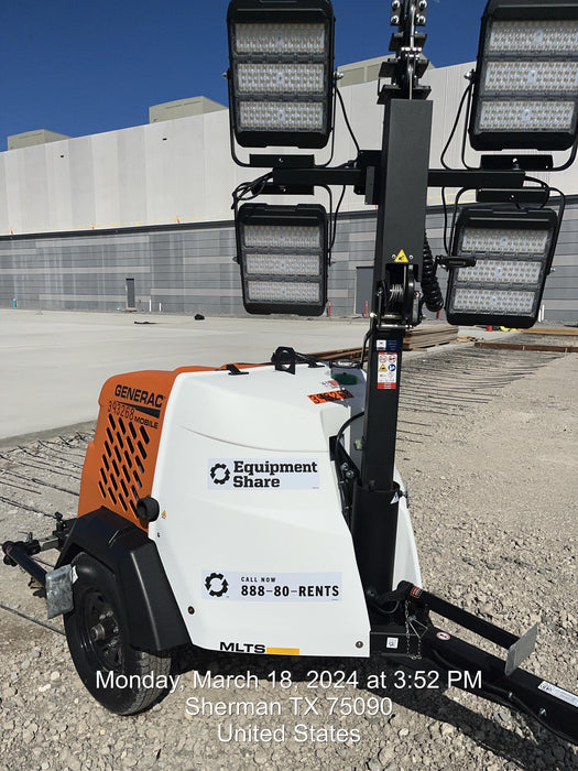 2024 Generac MLT2 Diesel, Flex Switch 120V Input, Powerzone Controller, 
(4) 320W LED Lights, 4kW Generator, 39.9 Gal Fuel Tank, 2" Ball, T3