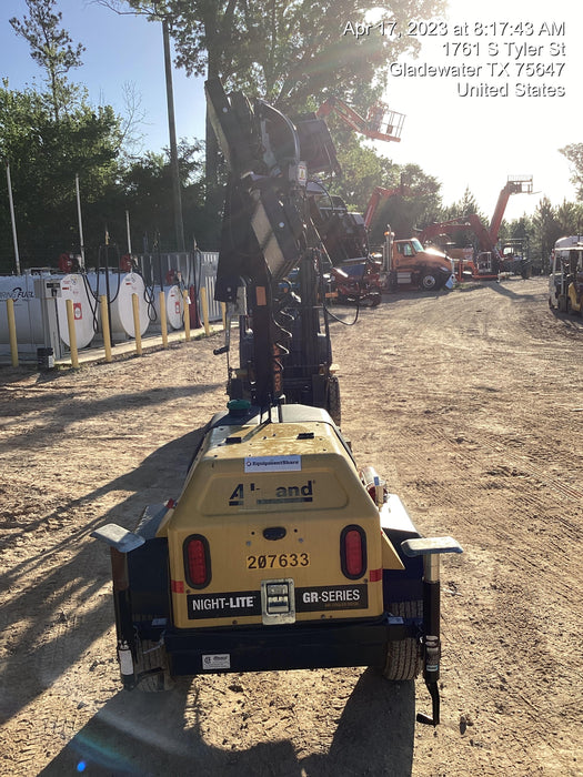 2022 Allmand NLV3GR (4) LED Light Fixture 350W, 23' Vertical Mast, 3kW Prime, Towable, Deep Sea L401, Leveling Jacks, Yanmar T4F 5.8hp