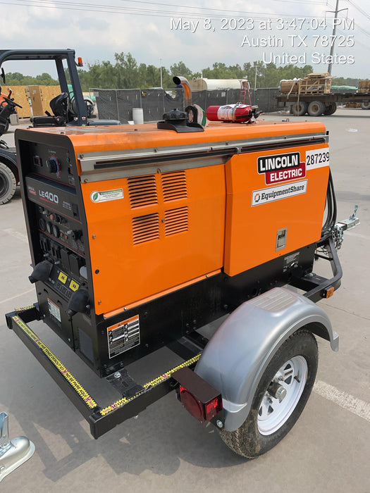 2023 Lincoln Electric LE400 Kubota V1505, Trlr, Cable Rack, Light Kit, ES Decals, T3