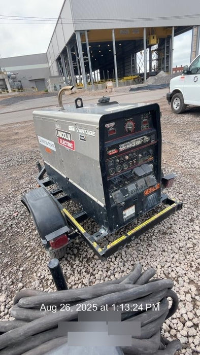 2019 Lincoln Electric Vantage 322 Welder Ready-Pak 3, Two wheel trailer, Fender and Light kit, Cable Rack