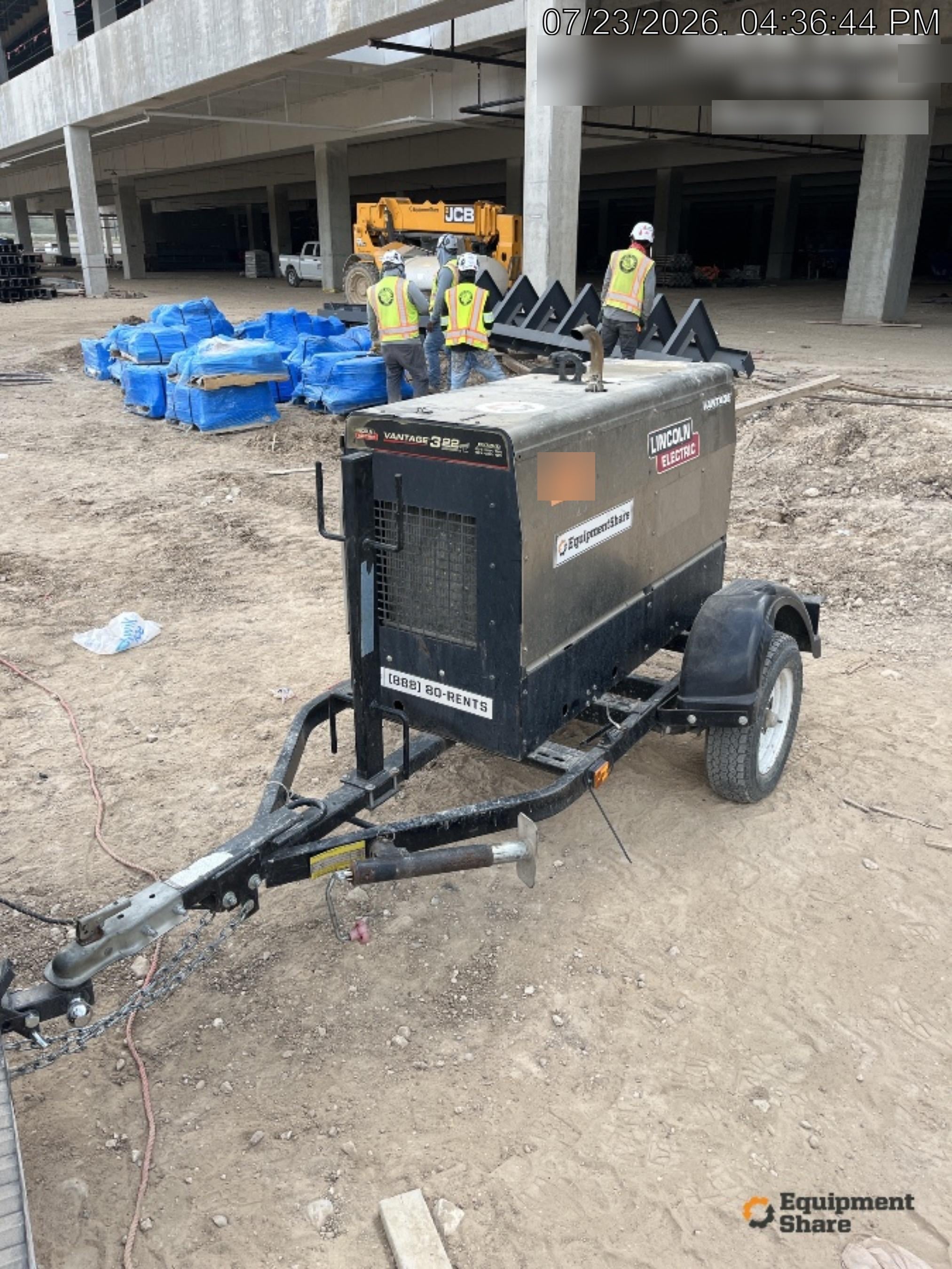 2019 Lincoln Electric Vantage 322 Welder Ready-Pak 3, Two wheel trailer, Fender and Light kit, Cable Rack