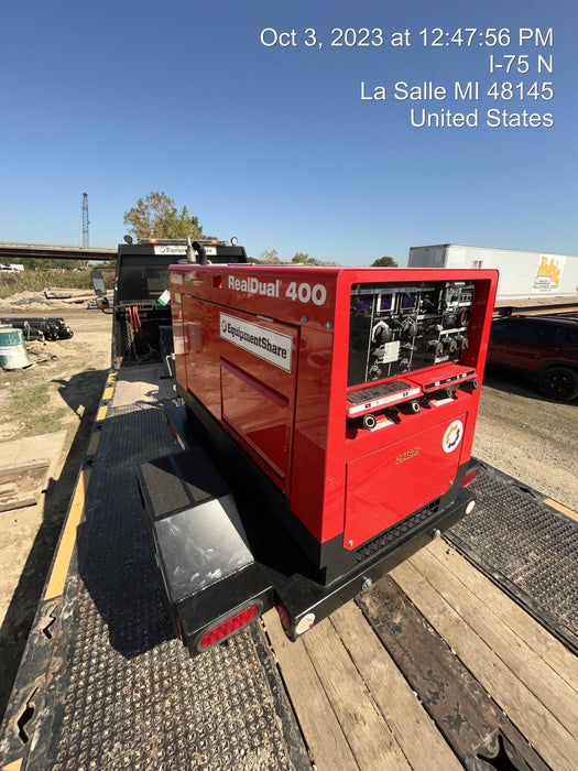 2023 Shindaiwa DGW400MDL Kubota D902 Engine, 23 HP, Dual Op Welder, Wire, Arc, Droop Stick, Tig, and CC Stick Functionality, Simulphase, 3 Phase and 1 Phase Gen Output, Single Axle NB Trlr, Slr Trckl Chrg 12V 12W, Fire Ext