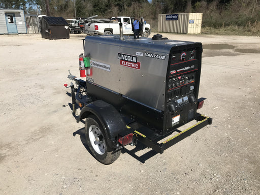 2019 Lincoln Electric Vantage 322 Welder Ready-Pak 3, Two wheel trailer, Fender and Light kit, Cable Rack