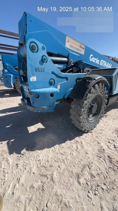 2018 Genie GTH-844 Genie GTH-844D w/Open ROPS, Solid Tires, Work Light/Beacon, 60" Carriage and Forks
